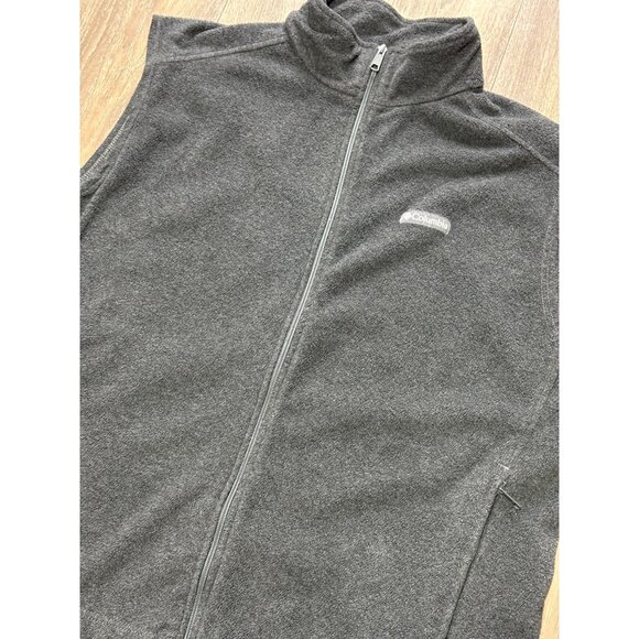 COLUMBIA MENS FLEECE FILL ZIP VEST PLUS SIZE XXL GRAY POCKETS SLEEVELESS - Picture 2 of 6